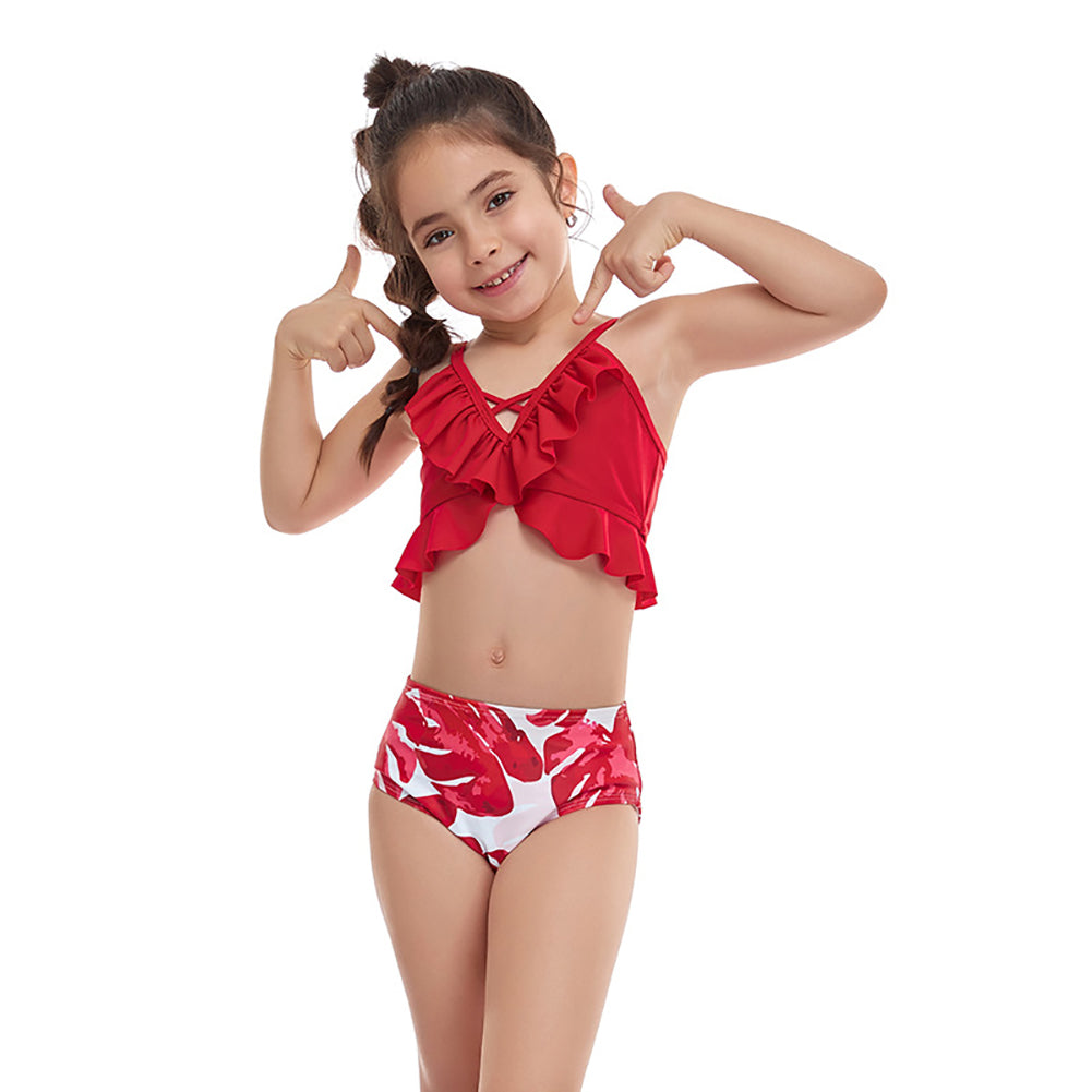 Girls' Ruffled 2-piece Swimsuit