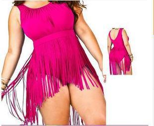 Women Plus size Slimming Underwire Tassels Swimwear