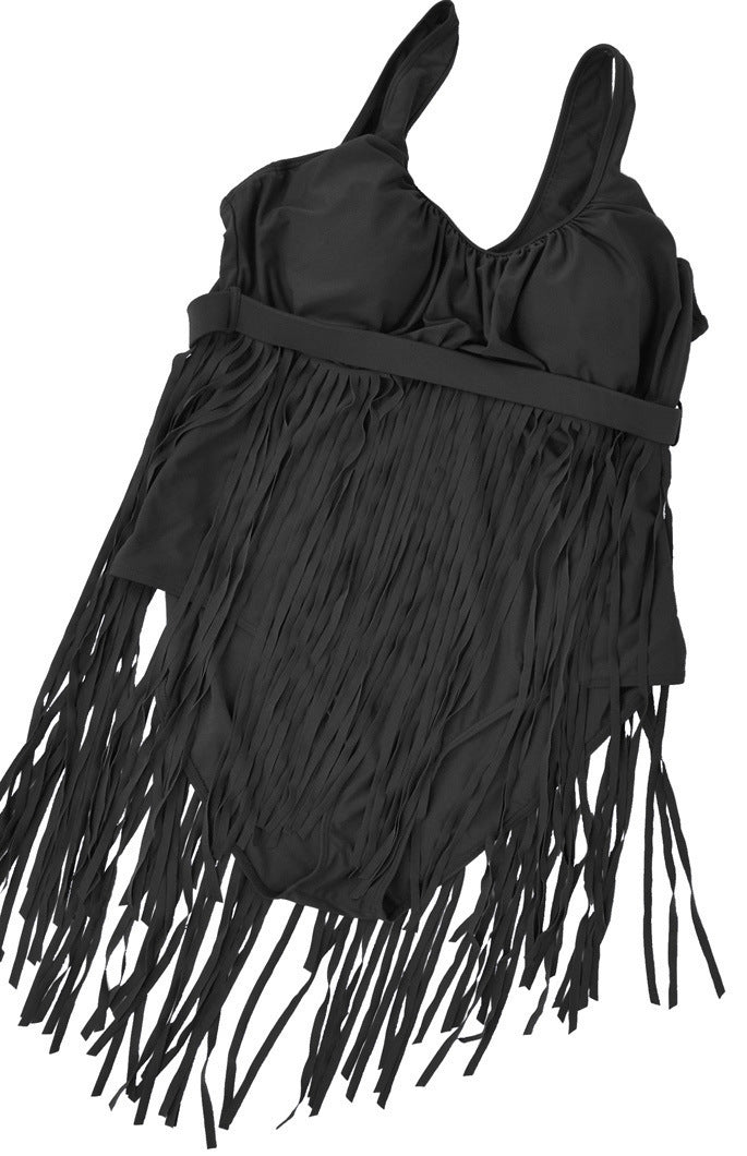 Women Plus size Slimming Underwire Tassels Swimwear