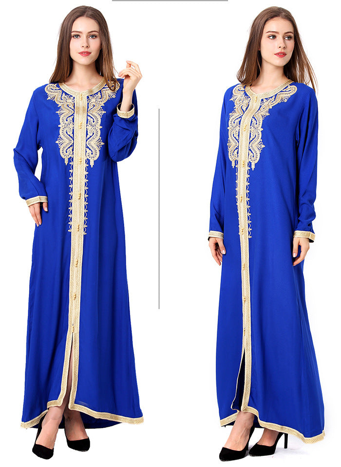 Muslim Robe Arab Hui Ethnic Women Chiffon Long-sleeved Dress