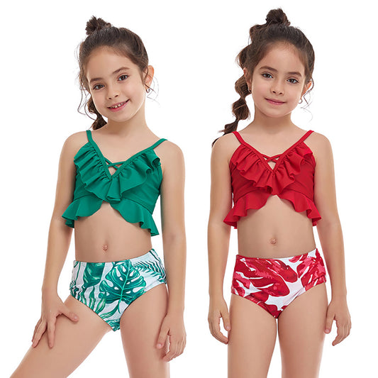 Girls' Ruffled 2-piece Swimsuit