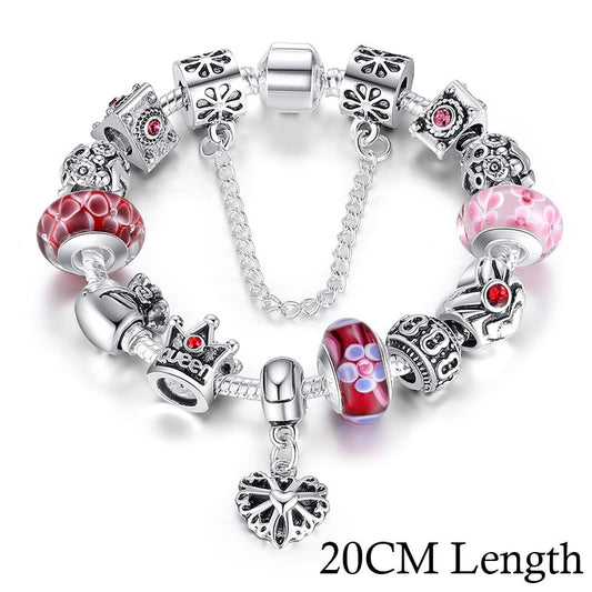 Queen Silver Plated Charms Bracelet