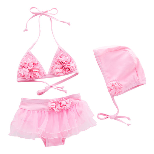 3-piece Pink Sling bathing suit - 2T